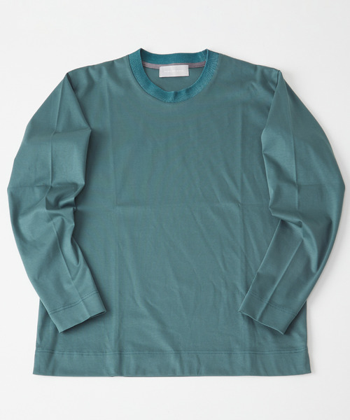 MEN'S MELROSE（メンズメルローズ）の「シルケットポンチスタンダードクルーネックロングスリーブTシャツ（Tシャツ/カットソー・メンズ・ホワイト/グレー/ブルーグリーン/ネイビー/ブラック・3/4/5）」の16枚目の写真