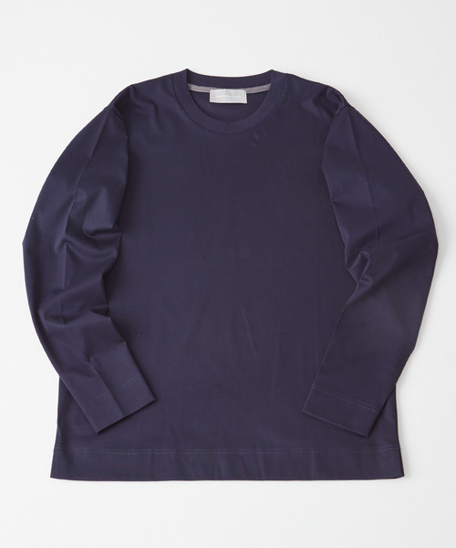 MEN'S MELROSE（メンズメルローズ）の「シルケットポンチスタンダードクルーネックロングスリーブTシャツ（Tシャツ/カットソー・メンズ・ホワイト/グレー/ブルーグリーン/ネイビー/ブラック・3/4/5）」の18枚目の写真