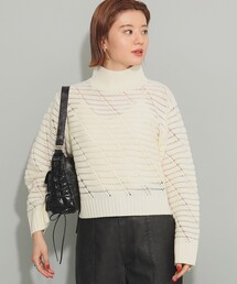 Ray BEAMS | 透かし柄 ハイネック ニット(ニット/セーター)