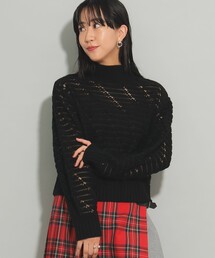 Ray BEAMS | 透かし柄 ハイネック ニット(ニット/セーター)