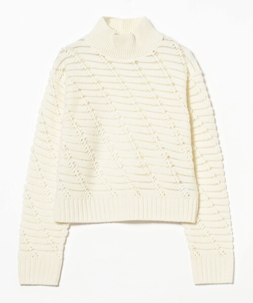 Ray BEAMS（レイビームス）の「透かし柄 ハイネック ニット（ニット/セーター・レディース・オフホワイト/ブラック・ONE SIZE）」の22枚目の写真