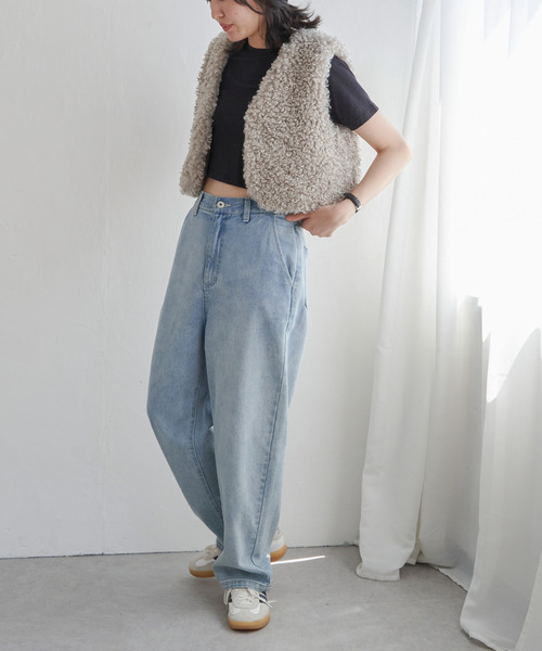 VENCEEXCHANGE（ヴァンスエクスチェンジ）の「プードルファーショートベスト（ベスト・レディース・ライトグレー/ブラウン/ダークブラウン/オフホワイト・M）」の19枚目の写真