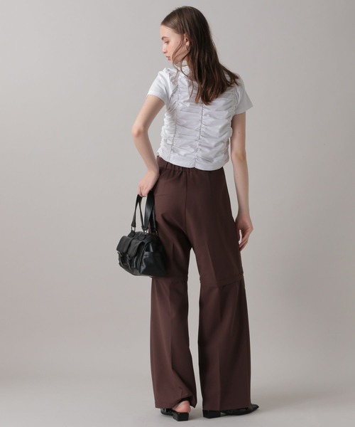 FOREVER 21（フォーエバー トゥエンティーワン）の「【2024FW】フロントシャーリングトップス（Tシャツ/カットソー・レディース・オフホワイト/ブラック・MEDIUM/SMALL）」の13枚目の写真