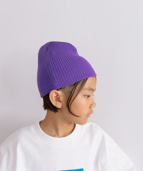 LOWRYS FARM（ローリーズファーム）の「カラーニットワッチ　138584（ニットキャップ/ビーニー・キッズ・レッド/チャコールグレー/パープル・FREE）」の2枚目の写真