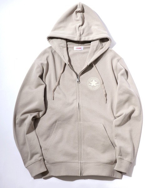 CONVERSE（コンバース）の「CONVERSE/コンバース ワンポイントロゴ刺繍 スウェット フルジップパーカー レディース メンズ トレーナー（パーカー・メンズ・グレー/ベージュ/ブラック・L/LL/M）」の21枚目の写真