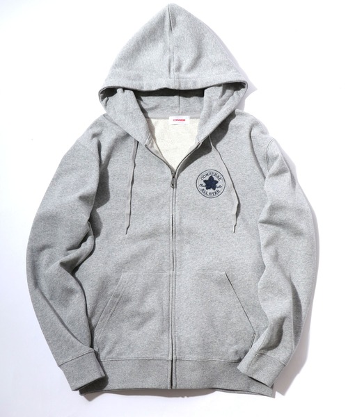 CONVERSE（コンバース）の「CONVERSE/コンバース ワンポイントロゴ刺繍 スウェット フルジップパーカー レディース メンズ トレーナー（パーカー・メンズ・グレー/ベージュ/ブラック・L/LL/M）」の20枚目の写真
