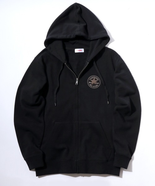 CONVERSE（コンバース）の「CONVERSE/コンバース ワンポイントロゴ刺繍 スウェット フルジップパーカー レディース メンズ トレーナー（パーカー・メンズ・グレー/ベージュ/ブラック・L/LL/M）」の19枚目の写真