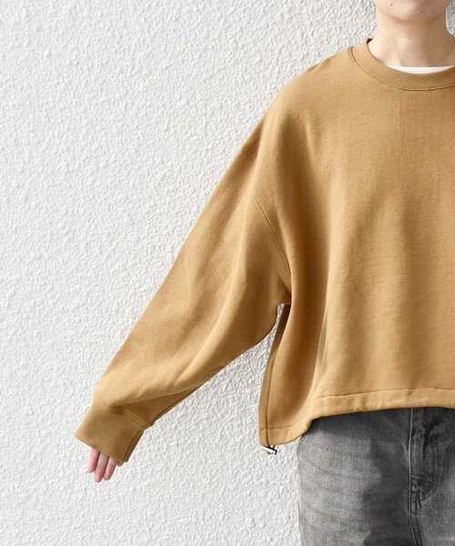 SHIPS any（シップス エニィ）の「【WEB限定】SHIPS any:〈洗濯機可能〉USA コットン 裏起毛 コクーン プルオーバー（スウェット・レディース・キャメル/ブラック/ナチュラル/ワイン/ブラウン/レッド・ONE SIZE）」の10枚目の写真