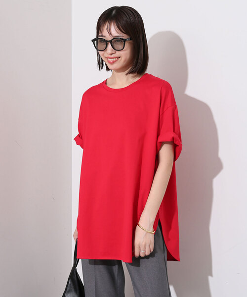 SLOBE IENA(スローブイエナ)の「ラウンドヘムTシャツ(Tシャツ/カットソー・レディース・ブラック/ホワイト/レッド・FREE)」の20枚目の写真