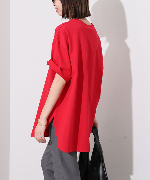 SLOBE IENA(スローブイエナ)の「ラウンドヘムTシャツ(Tシャツ/カットソー・レディース・ブラック/ホワイト/レッド・FREE)」の19枚目の写真