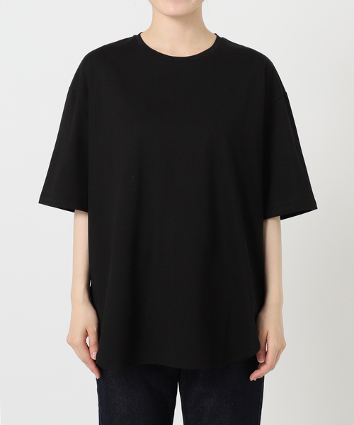 SLOBE IENA(スローブイエナ)の「ラウンドヘムTシャツ(Tシャツ/カットソー・レディース・ブラック/ホワイト/レッド・FREE)」の8枚目の写真