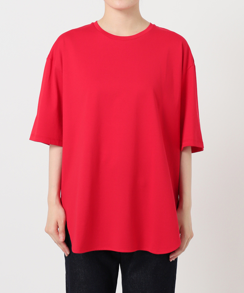 SLOBE IENA(スローブイエナ)の「ラウンドヘムTシャツ(Tシャツ/カットソー・レディース・ブラック/ホワイト/レッド・FREE)」の6枚目の写真