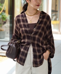 RIVE DROITE | ウォッシュドチェックワイドシャツ(シャツ/ブラウス)