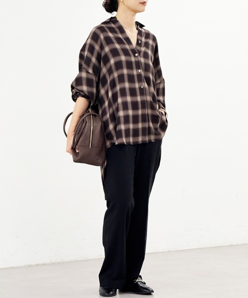 ウォッシュドチェックワイドシャツ（シャツ/ブラウス）｜RIVE DROITE