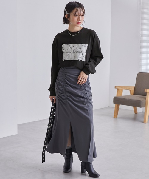 MONO-MART(モノマート)の「アートグラフィックデザインTシャツ(Tシャツ/カットソー・レディース・ブラック系1/ホワイト/ブラック/ホワイト系1・M/L)」の7枚目の写真