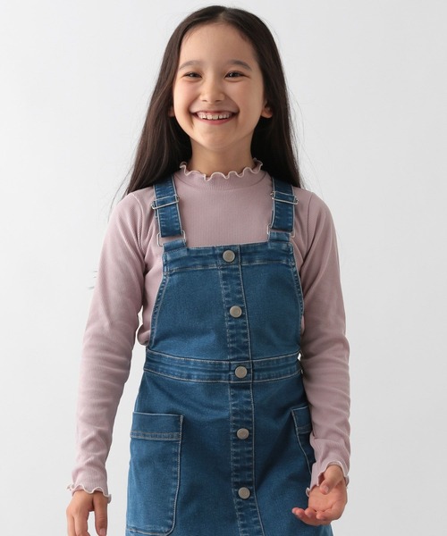 GLOBAL WORK Smile Seed Store(グローバルワーク スマイルシードストア)の「華奢リブ配色メロウTシャツ/118548(Tシャツ/カットソー・キッズ・ピンク/ブラック/オフホワイト/ブラック×ホワイト・110cm/120cm/130cm/100cm/150cm/140cm)」の4枚目の写真