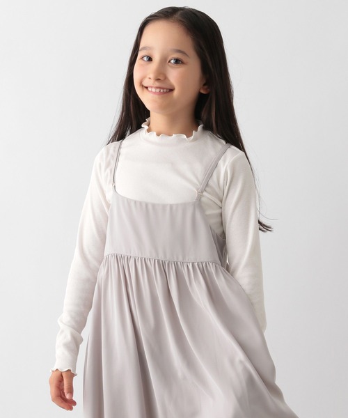 GLOBAL WORK Smile Seed Store(グローバルワーク スマイルシードストア)の「華奢リブ配色メロウTシャツ/118548(Tシャツ/カットソー・キッズ・ピンク/ブラック/オフホワイト/ブラック×ホワイト・110cm/120cm/130cm/100cm/150cm/140cm)」の2枚目の写真