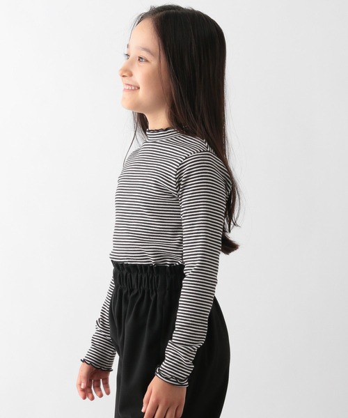 GLOBAL WORK Smile Seed Store(グローバルワーク スマイルシードストア)の「華奢リブ配色メロウTシャツ/118548(Tシャツ/カットソー・キッズ・ピンク/ブラック/オフホワイト/ブラック×ホワイト・110cm/120cm/130cm/100cm/150cm/140cm)」の5枚目の写真