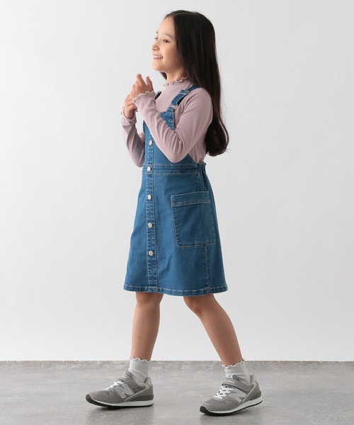 GLOBAL WORK Smile Seed Store(グローバルワーク スマイルシードストア)の「華奢リブ配色メロウTシャツ/118548(Tシャツ/カットソー・キッズ・ピンク/ブラック/オフホワイト/ブラック×ホワイト・110cm/120cm/130cm/100cm/150cm/140cm)」の7枚目の写真