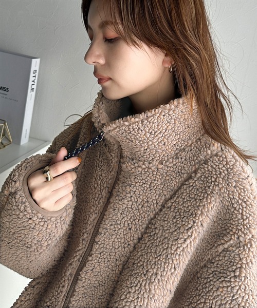 セール】存在感抜群。ジャガード柄オーバーサイズボアブルゾン