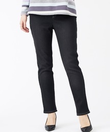 裏ベロアストレッチデニムパンツ73丈