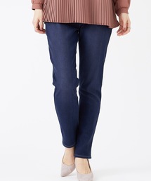 裏ベロアストレッチデニムパンツ７３丈