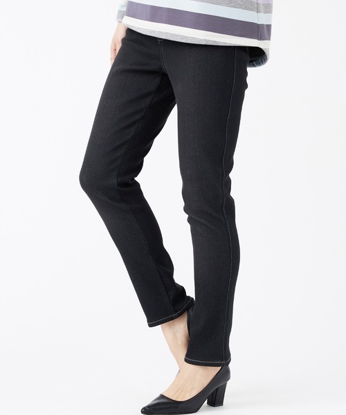 BELLUNA PLUS(ベルーナ)の「裏ベロアストレッチデニムパンツ73丈(デニムパンツ・レディース・ブラック/インディゴブルー/ブルー/ブラック系2・SMALL/MEDIUM/LARGE/X-LARGE)」の12枚目の写真
