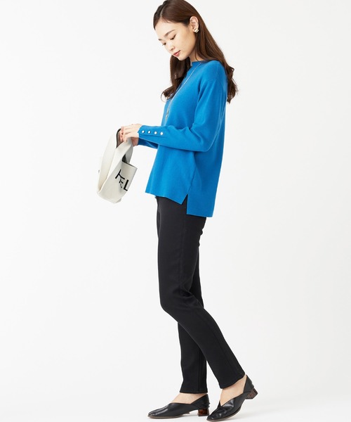 BELLUNA PLUS(ベルーナ)の「裏ベロアストレッチデニムパンツ73丈(デニムパンツ・レディース・ブラック/インディゴブルー/ブルー/ブラック系2・SMALL/MEDIUM/LARGE/X-LARGE)」の16枚目の写真