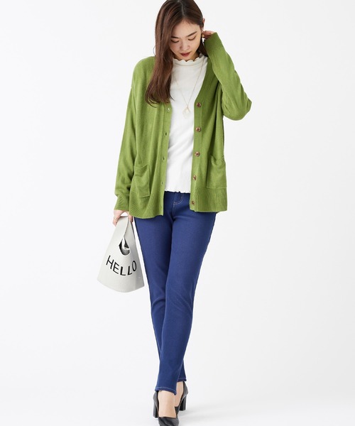 BELLUNA PLUS(ベルーナ)の「裏ベロアストレッチデニムパンツ73丈(デニムパンツ・レディース・ブラック/インディゴブルー/ブルー/ブラック系2・SMALL/MEDIUM/LARGE/X-LARGE)」の22枚目の写真
