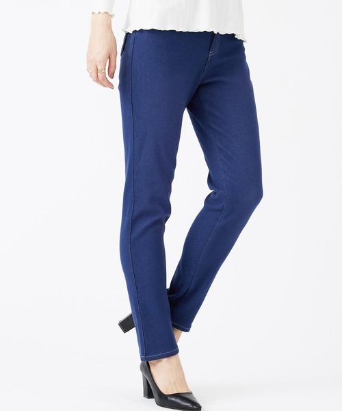 BELLUNA PLUS(ベルーナ)の「裏ベロアストレッチデニムパンツ73丈(デニムパンツ・レディース・ブラック/インディゴブルー/ブルー/ブラック系2・SMALL/MEDIUM/LARGE/X-LARGE)」の19枚目の写真
