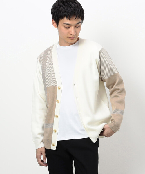 COMME CA ISM（コムサイズム）の「カラーブロック チェック柄 カーディガン（カーディガン/ボレロ・メンズ・チャコール/オフホワイト/ブルー・MEDIUM/LARGE）」の5枚目の写真