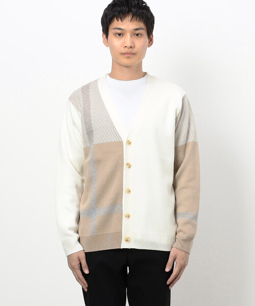 COMME CA ISM（コムサイズム）の「カラーブロック チェック柄 カーディガン（カーディガン/ボレロ・メンズ・チャコール/オフホワイト/ブルー・MEDIUM/LARGE）」の10枚目の写真