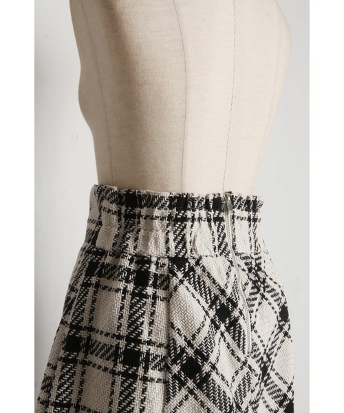 tocco closet（トッコ　クローゼット）の「【ZOZO限定】インナーパンツ付きサイドバイヤスAラインチェックミニスカート（スカート・レディース・ブラック/オフホワイト・M）」の20枚目の写真