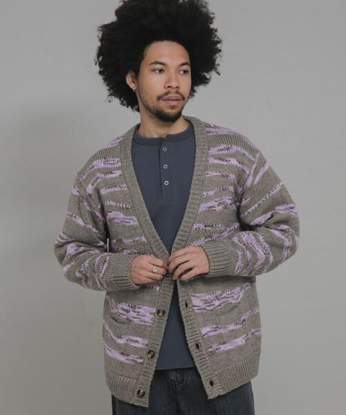 URBAN RESEARCH Sonny Label(アーバンリサーチサニーレーベル)の「ウール混スペースダイニットカーディガン(カーディガン/ボレロ・メンズ・ブラック系その他/ブルー系その他/ベージュ系その他・MEDIUM/LARGE)」の1枚目の写真