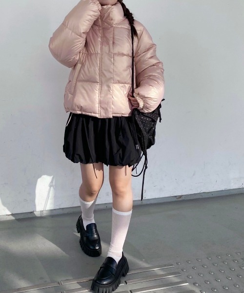 nemne store（ネンネストア）の「【低身長サイズあり】オーバーサイズパディングブルゾン（ブルゾン・レディース・アイボリー/チャコール/ネイビー系/ピンク系/グレー/ライトブルー/ブラック・MEDIUM/LARGE）」の7枚目の写真