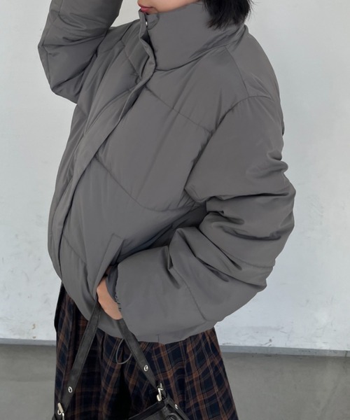 nemne store（ネンネストア）の「【低身長サイズあり】オーバーサイズパディングブルゾン（ブルゾン・レディース・アイボリー/チャコール/ネイビー系/ピンク系/グレー/ライトブルー/ブラック・MEDIUM/LARGE）」の21枚目の写真