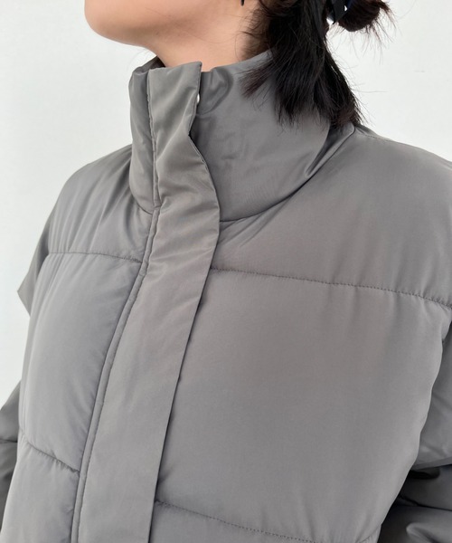 nemne store（ネンネストア）の「【低身長サイズあり】オーバーサイズパディングブルゾン（ブルゾン・レディース・アイボリー/チャコール/ネイビー系/ピンク系/グレー/ライトブルー/ブラック・MEDIUM/LARGE）」の12枚目の写真