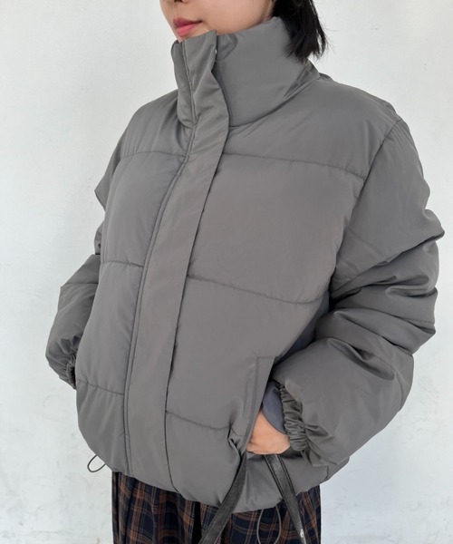 nemne store（ネンネストア）の「【低身長サイズあり】オーバーサイズパディングブルゾン（ブルゾン・レディース・アイボリー/チャコール/ネイビー系/ピンク系/グレー/ライトブルー/ブラック・MEDIUM/LARGE）」の10枚目の写真