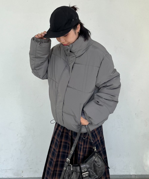 nemne store（ネンネストア）の「【低身長サイズあり】オーバーサイズパディングブルゾン（ブルゾン・レディース・アイボリー/チャコール/ネイビー系/ピンク系/グレー/ライトブルー/ブラック・MEDIUM/LARGE）」の17枚目の写真