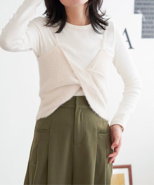 VENCEEXCHANGE(ヴァンスエクスチェンジ)の「ツイストニットビスチェ(キャミソール・レディース・オフホワイト/グレー/ブラック/ベージュ・FREE)」の15枚目の写真