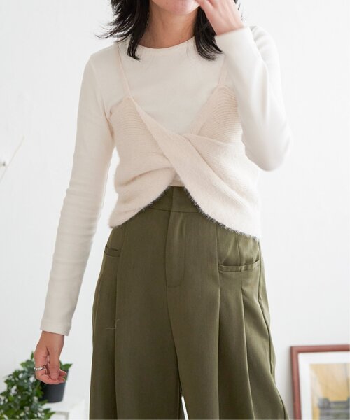 VENCEEXCHANGE(ヴァンスエクスチェンジ)の「ツイストニットビスチェ(キャミソール・レディース・オフホワイト/グレー/ブラック/ベージュ・FREE)」の18枚目の写真