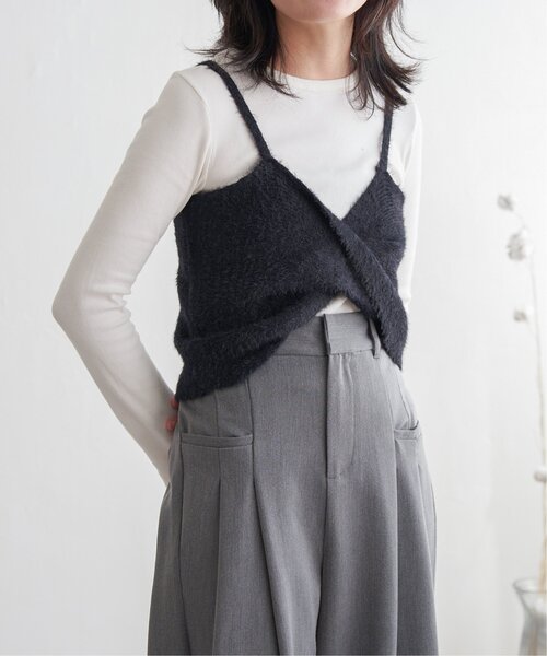 VENCEEXCHANGE(ヴァンスエクスチェンジ)の「ツイストニットビスチェ(キャミソール・レディース・オフホワイト/グレー/ブラック/ベージュ・FREE)」の22枚目の写真