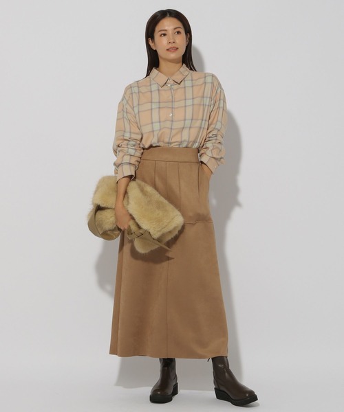 Elura（エルーラ）の「ソフトシアチェックシャツ/150339（シャツ/ブラウス・レディース・ベージュ/ブラック・MEDIUM/LARGE）」の10枚目の写真