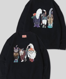 SITRY | Cat ＆ Dog Print Sweat Shirt/動物 アニマル 猫＆犬 プリント オーバーサイズ 裏起毛 トレーナー スウェット レディース メンズ(スウェット)