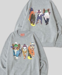 2026AW新柄追加 Cat & Dog Print Sweat Shirt/動物 アニマル 猫&犬 プリント オーバーサイズ 裏起毛 トレーナー スウェット レディース メンズ