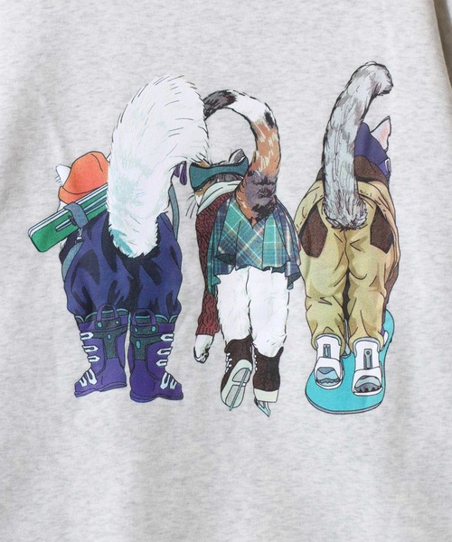 SITRY（シトリー）の「Cat ＆ Dog Print Sweat Shirt/動物 アニマル 猫＆犬 プリント オーバーサイズ 裏起毛 トレーナー スウェット レディース メンズ（スウェット・メンズ・ネイビー/オートミール/ブラック系その他/グレー/グレー系その他/ブラック/ベージュ系その他/ブルー系その他/ベージュ系その他2/ブラック系その他3/ベージュ系その他3/ブラック系その他2/ブルー系その他2/ブルー系その他3/グレー系その他2/グレー系その他3・M/LL/L）」の20枚目の写真