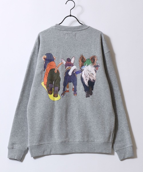セール】2025AW新柄 Cat ＆ Dog Print Sweat Shirt/動物