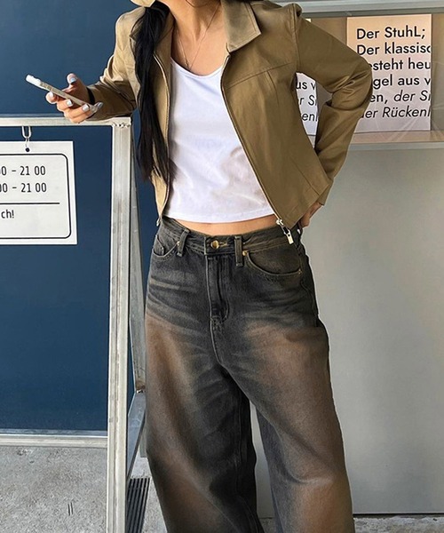 【 MEMECLE / メメクル 】ヴィンテージライク オーバーダイ デニムパンツ（デニムパンツ）｜MEMECLE（メメクル）