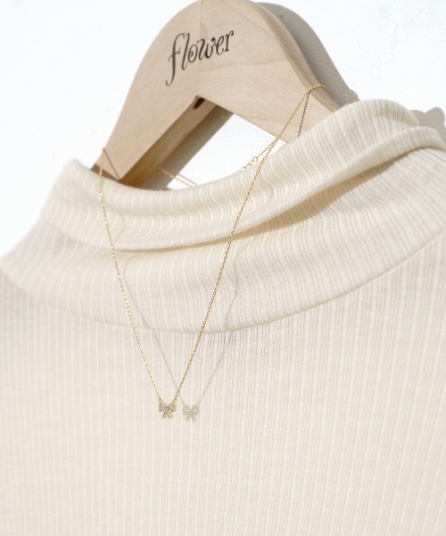 flower（フラワー）の「ビジューリボンネックレス（ネックレス・レディース・シルバー/ゴールド・FREE）」の11枚目の写真