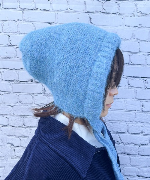 RUBY AND YOU（ルビーアンドユー）の「［select］ストラップニット帽（ニットキャップ/ビーニー・レディース・アイボリー/グレー/ブルー・FREE）」の3枚目の写真
